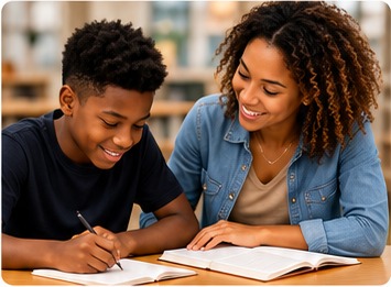 Mentor helping a student