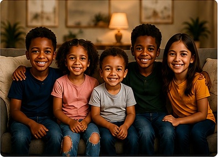 Children together in a foster home