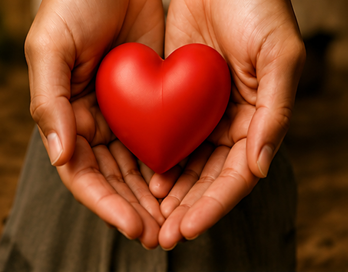 Heart held in hands