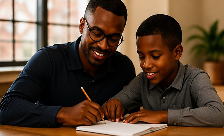 Mentor helping a young person
