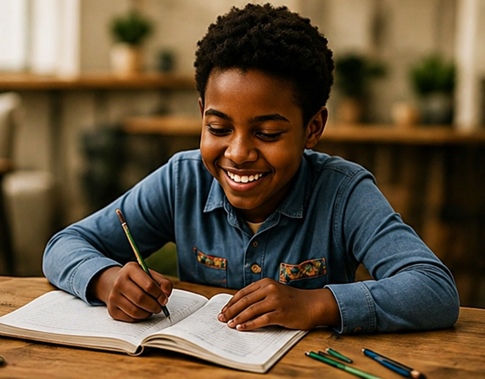 Young student studying